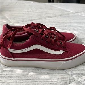 Maroon Vans Old Schools